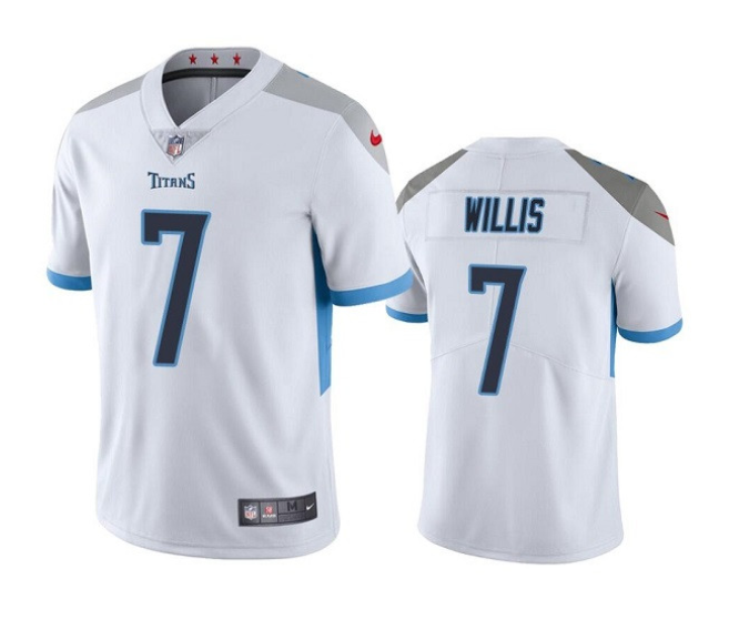 Men's Tennessee Titans #7 Malik Willis White Vapor Untouchable Stitched Jersey Men's Tennessee Titans #7 Malik Willis White Vapor Untouchable Stitched Jersey
